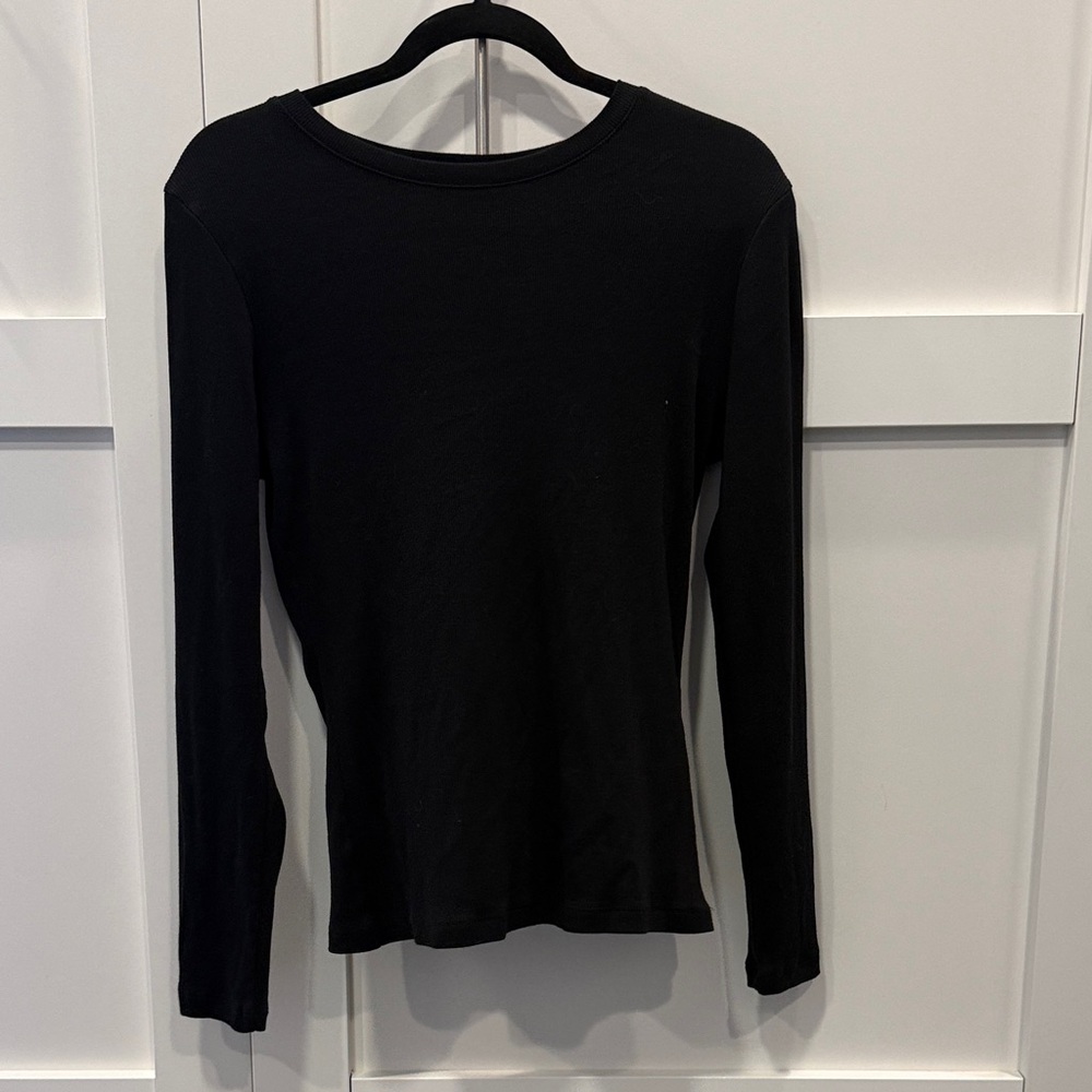 a new day Black Long-Sleeve Crewneck Tee